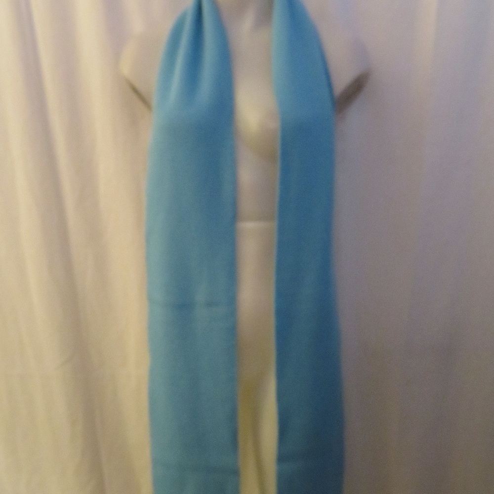 LACOSTE LT BLUE WAFFLE KNIT LONG SCARF 68" L X 7"